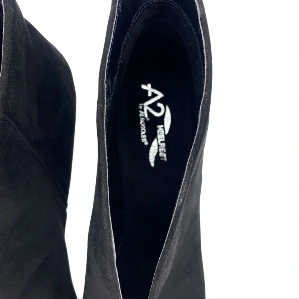A2 by Aerosoles Women’s Black Faux Suede Ankle Boots
